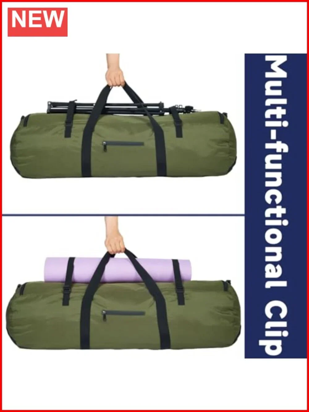Extra Large Duffel Travel Bag 50L Heavy Duty Water Resistant Nylon
